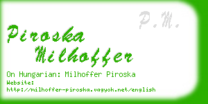 piroska milhoffer business card